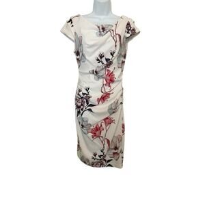 White House Black Market Fitted White Floral Pattern Cropped Sleeves   4